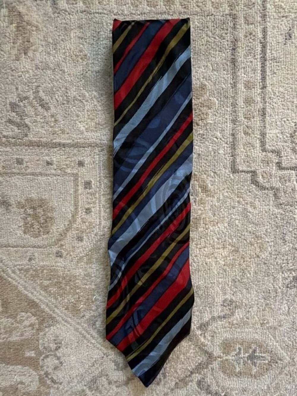 Paolo Gucci Designed By Paolo Gucci Vintage Striped 100% Silk Necktie